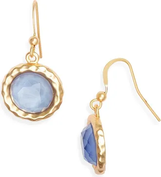 Karine Sultan Round Glass Drop Earrings in Gold/blue at Nordstrom