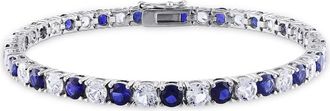 Delmar Sterling Silver Created Blue & White Sapphire Bracelet at Nordstrom Rack