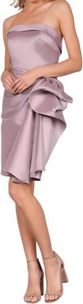 Terani Couture Strapless Short Dress In Mauve