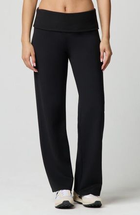 Florence By Mills Sport Sheen Foldover Pants in Black at Nordstrom, Size Xx-Small
