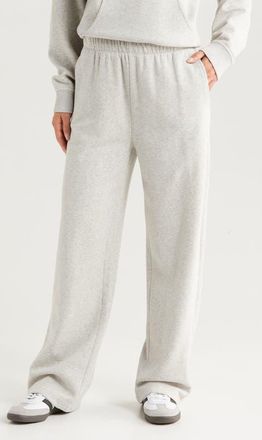 Zella Cloud Fleece Straight Leg Sweatpants in Grey Light Heather at Nordstrom, Size Xx-Large