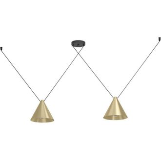 Eglo Eglo - Lampadario a Sospensione Minimal Narices 1 Acciaio Nero Ottone 2 Luci E27