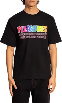 Pleasures Civilized Cotton Graphic T-Shirt in Black at Nordstrom, Size Xx-Large