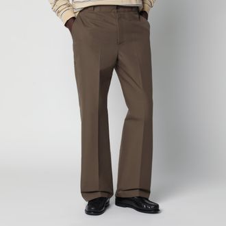 Prada Pantaloni in canvas tecnico marroni