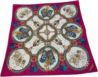 Celine Pre-owned Vintage Baroque Equestrian Print Scarf - Dames - Vintage Accessoires - Roze - ONE Size - Vintage
