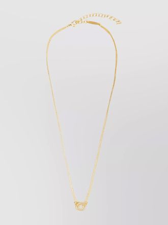 Ferragamo crystal chain necklace double pendant