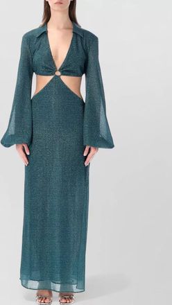 Os&eacute;ree lumiere glitter cut out long dress