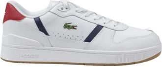 Lacoste Leren Low-Top Sneakers - Heren - Sneakers - Wit - 44 EU - Leer - Schoenen