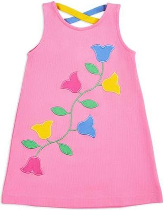 Florence Eiseman Knit Dress With Tulips in Pink /Multicolor at Nordstrom, Size 18M