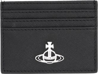 Vivienne Westwood Textured Leather Cardholder with Metallic Emblem