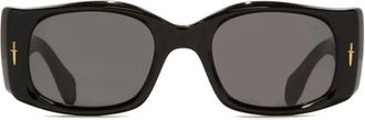 Cutler and Gross Sunglasses, female, Black, Size: ONE SIZE Diablo Black Rectangular Sunglasses
