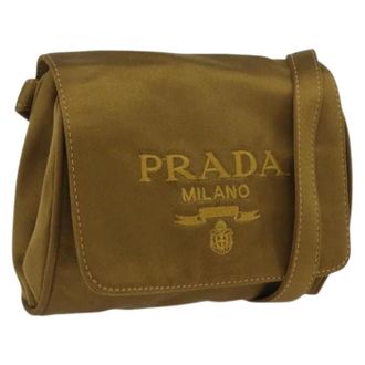 Prada Pre-owned Cross Body Bags, female, Green, Size: ONE SIZE Pre-owned Satin Shoulder Bag