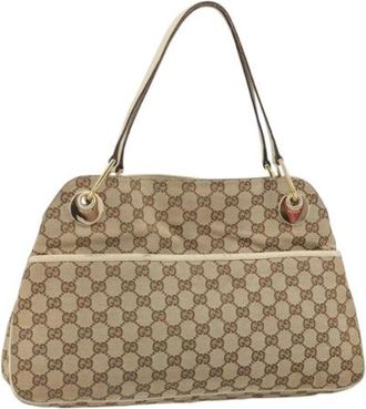 Gucci Pre-owned Shoulder Bags, female, Beige, Size: ONE SIZE Pre-owned Vintage Shoulder Bag