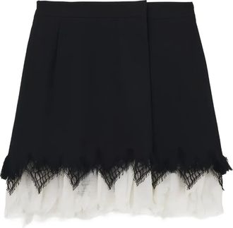 Alexander McQueen Gonna svasata in lana - Nero