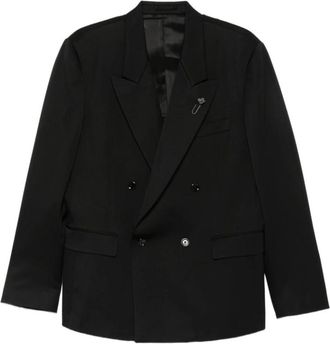 Lardini Dubbele revers blazer - Heren - Blazers - Zwart - L - Jassen