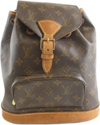 Louis Vuitton Pre-owned Backpacks, male, Brown, Size: ONE SIZE Pre-owned Monogram Montsouris Backpack