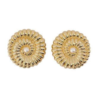 Self Portrait Oorbellen met Parelschelp - Dames - Oorbellen - Geel - ONE Size - Accessoires