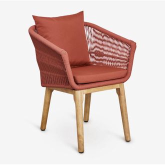 Sklum Sklum - Pacchetto di 4 sedie da pranzo in legno di acacia e corda intrecciata Barker