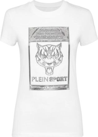 Plein Sport T-shirt Ronde Hals Tijger - Dames - Sportshirts - Wit - XS - Katoen - Fitness