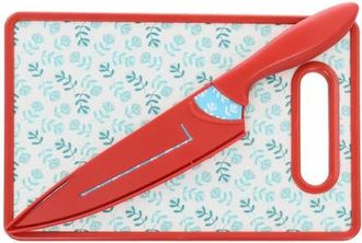 Gibson Home Village Vines 3 Piece Cutting Board and Knife Set in Red at Nordstrom