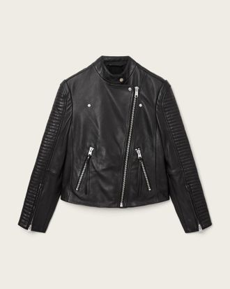 AllSaints Leather Raul Leather Biker Jacket, Size: UK 10/US 6