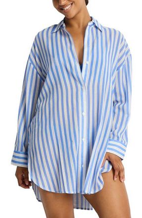 Sea Level Australia Vacay Cruise Cover-Up Shirt in Chambray at Nordstrom, Size X-Small