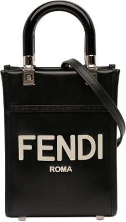 Fendi Pre-owned The Mini Sunshine Shopper - Dames - Vintage Mini Tas - Zwart - ONE Size - Leer - Vintage