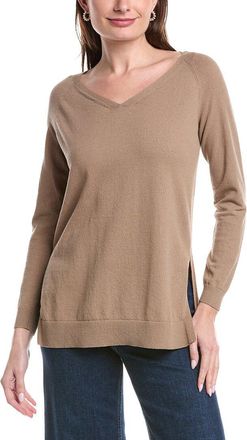 Lafayette 148 New York Plaited V-Neck Pullover