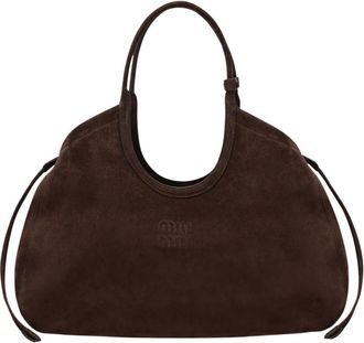 Miu Miu Ivy Grote Schoudertas - Dames - Tassen - Bruin - Maat: ONE Size Katoen