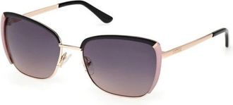 Guess Vierkante Metalen Zonnebril - Dames - Zonnebrillen - Zwart - 57 MM - Accessoires