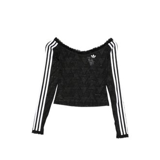 adidas Lace-trim Striped Top