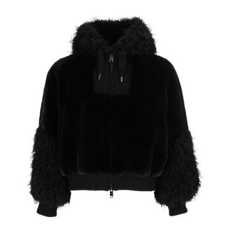 DIEGO M Bomber in ecopelliccia Rex - - Jackets - Donna - Nero - S