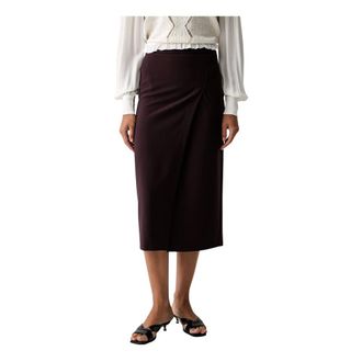 Twinset Gonna midi effetto portafoglio - - Skirts - Donna - Marrone - XS