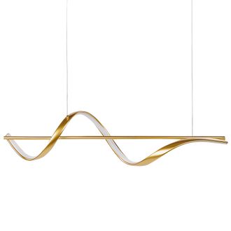 Beliani L&aacute;mpara Colgante Led Decorativa Geom&eacute;trica Dise&ntilde;o Suspendido De Metal Dorado Khutti