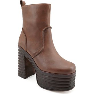 Zigi Soho Argelia Waterproof Platform Bootie in Brown at Nordstrom, Size 10