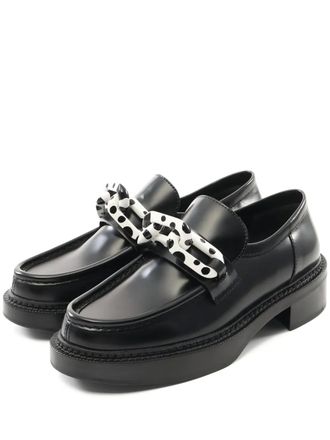 Louis Vuitton x Yayoi Kusama polka-dot chain loafers - women - CALFSKIN - 37 - Black, white