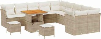 vidaXL Vidaxl - Conjunto De Sof&aacute; De Jard&iacute;n 13 Pcs Beige Y Crema 80 X 80 X 71 Cm