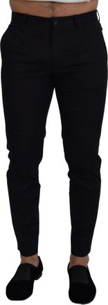 Dolce & Gabbana Mens Stretch Cotton Slim-Fit Trousers Black Elastane