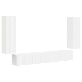 vidaXL Conjunto De Mueble Para Tv De Pared 4 Uds. Madera De Ingenier&iacute;a Vidaxl