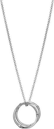 John Hardy Bamboo Circle Pendant Necklace in Silver at Nordstrom Rack, Size 18 In