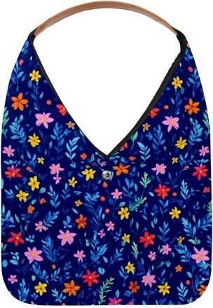 Generic Colorful Flowers Reusable Lightweight Grocery Bags - Foldable Into Compact Pouch, Washable & Sturdy, Multipurpose for Shopping and Travel