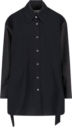 Our Legacy Black Layered Checkered Detail Shirt