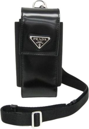 Prada Pochette per telefono Pre-owned con logo Triangle - - Pre-owned - Uomo - Nero - ONE SIZE