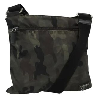 Prada Pre-owned Nylon prada-bags - Dames - Pre-owned - Groen - Maat: ONE Size Nylon