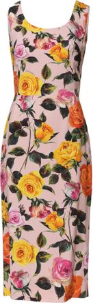 Dolce & Gabbana Multicolor Floral Knee Length Sheath Womens Dress