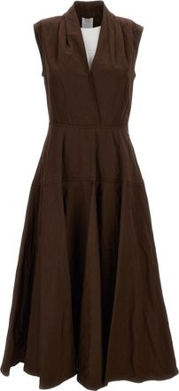 Mant&ugrave; Classic Brown Dress with Smooth Texture
