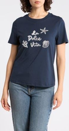 Daniel Rainn Beaded Screen T-Shirt in Blue at Nordstrom Rack, Size X-Small
