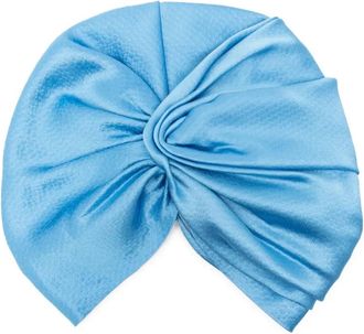 Jennifer Behr Turbante in raso - Blu