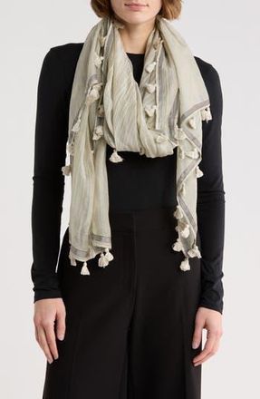 La Fiorentina Fringe Trim Ombr&eacute; Scarf in Light Green at Nordstrom Rack