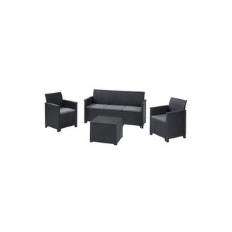 Keter set rattan emma lounge 5 posti divano tavolo e poltrone